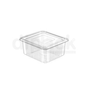 500 cc Leak-Proof Square PP Container, Flat Lid