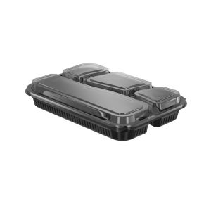 Four-Compartment Kebab Container and Lid Set