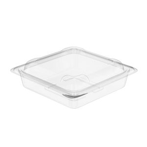 Şeffaf PET 300 gr kare kapaklı kurabiye kabı