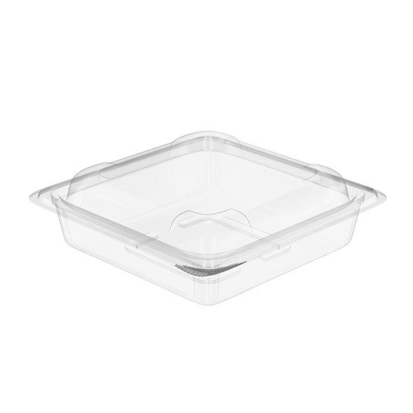 Şeffaf PET 300 gr kare kapaklı kurabiye kabı